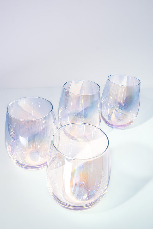 Iridescent Stemless G&T Glasses