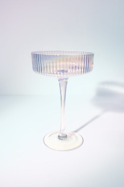 Iridescent Ribbed Cocktail Glasses